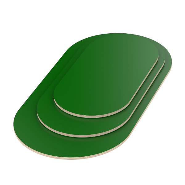 Multiplexplatte Holzplatte Tischplatte Oval melaminbeschichtet grün