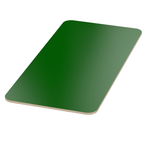 Multiplexplatte Holzplatte Tischplatte Birke melaminbeschichtet grün Eckenradius 100mm