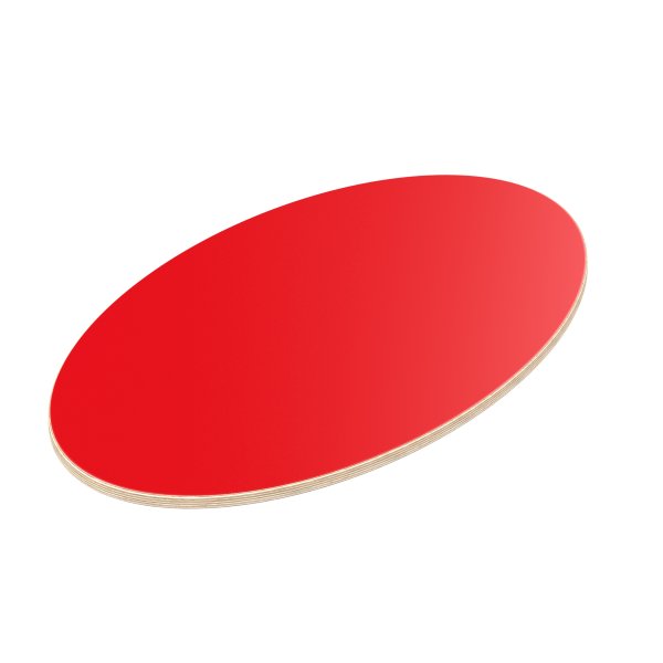 Multiplexplatte Holzplatte Tischplatte Ellipse melaminbeschichtet rot