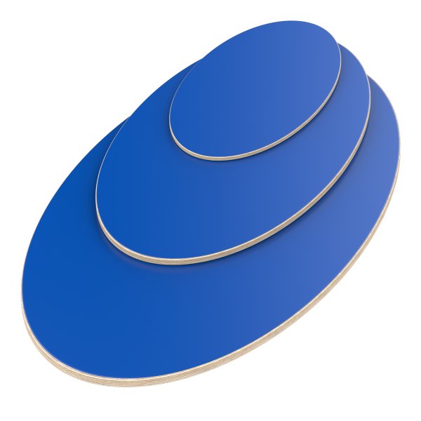 Multiplexplatte Holzplatte Tischplatte Ellipse melaminbeschichtet blau