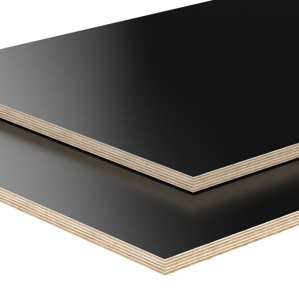 Multiplexplatte Holzplatte Tischplatte Birke melaminbeschichtet schwarz