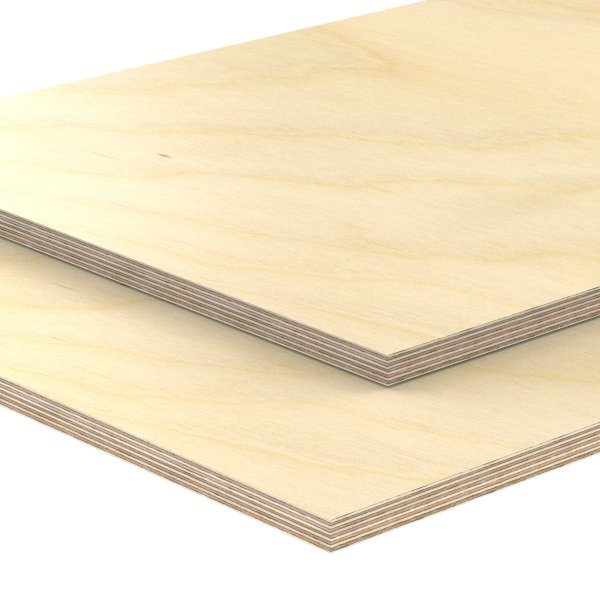 Multiplexplatte Holzplatte Tischplatte Birke melaminbeschichtet natur