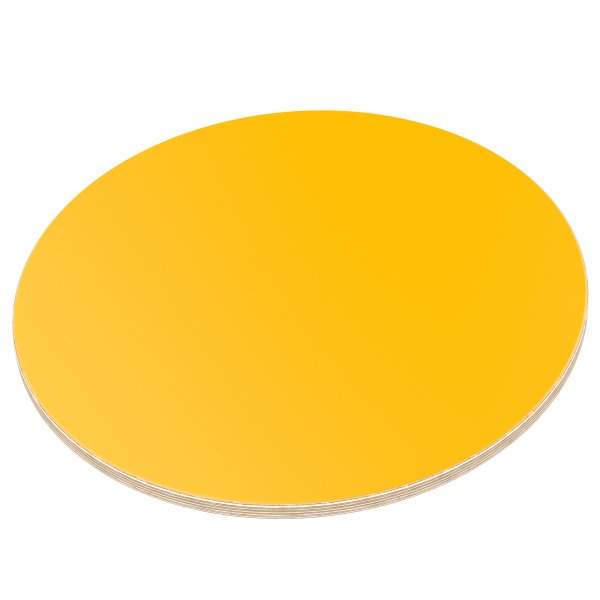Multiplexplatte Holzplatte Tischplatte Rund melaminbeschichtet gelb