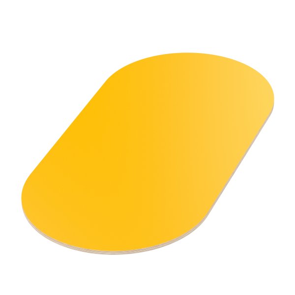 Multiplexplatte Holzplatte Tischplatte Oval melaminbeschichtet gelb