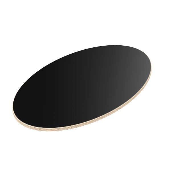 Multiplexplatte Holzplatte Tischplatte Ellipse melaminbeschichtet schwarz