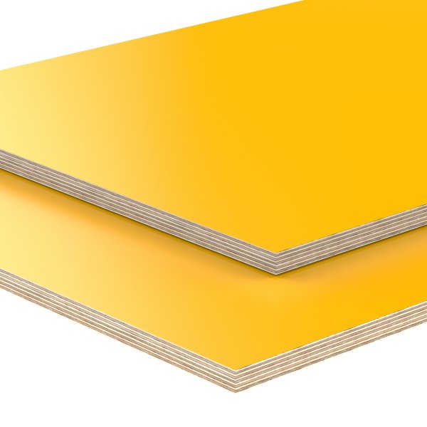 Multiplexplatte Holzplatte Tischplatte Birke melaminbeschichtet gelb