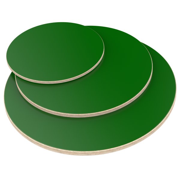 Multiplexplatte Holzplatte Tischplatte Rund melaminbeschichtet grün