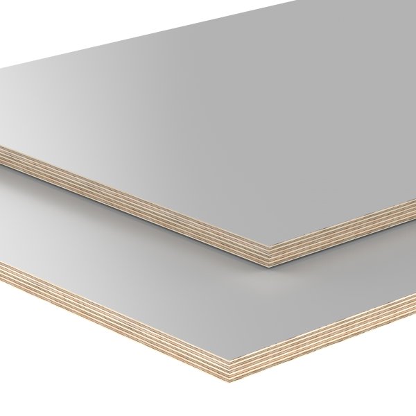 Multiplexplatte Holzplatte Tischplatte Birke melaminbeschichtet grau