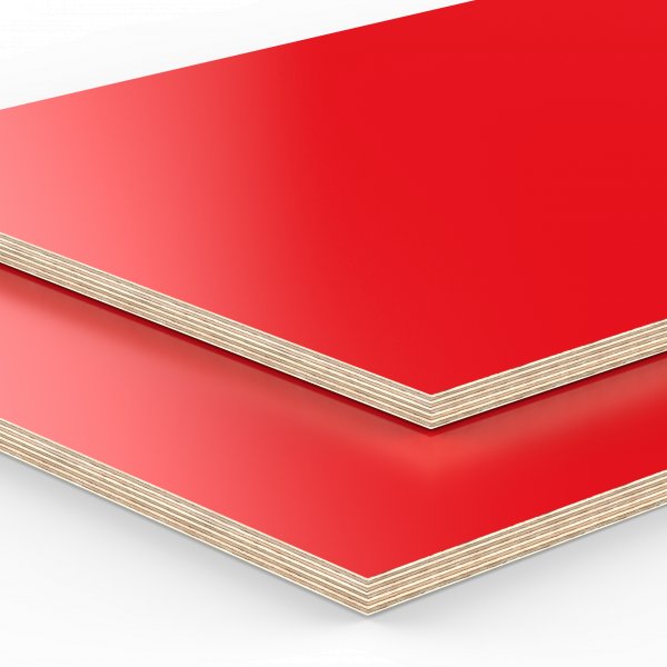Multiplexplatte Holzplatte Tischplatte Birke melaminbeschichtet rot